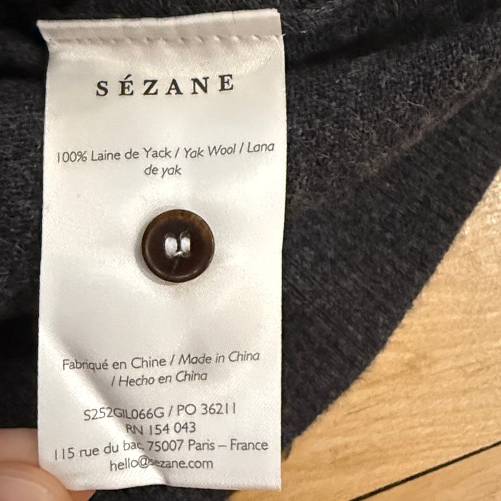 NWT Sezane Lisa Cardigan Charcoal Grey S - Picture 5 of 14